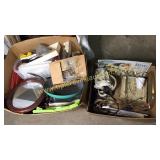 2 boxes of household, glassware and decor teams