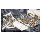 Vintage German souvenir table cloth and 6 napkin