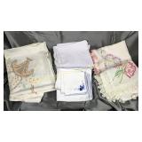 Hand embroidered table cloths and napkins