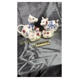 Lenox poppies on blue cream and sugar with shaker