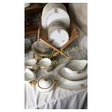 White and gold china stand not included