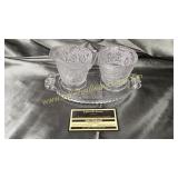 Cream and sugar on small tray