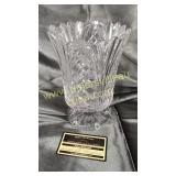 Crystal vase on pedestal