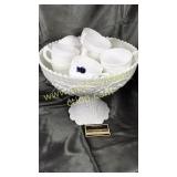 1950s imperial milk glass punchbowl set