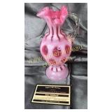 Cranberry Fenton coin dot cruet