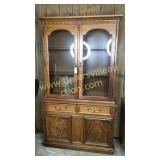 Walnut china cabinet 42x73h