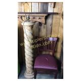 Chalk floor lamp and side chair
