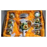 17pc sunflower tea set