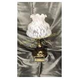 Brass lamp with glass globe