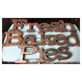 3pc set Metal fresh baked pies sign 32in wide