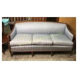 Antique walnut carved parlor sofa 68in wide
