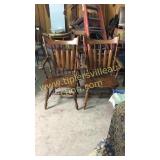 Set of 4 walnut arm chairs