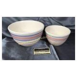 2 vintage pottery mixing bowls
