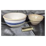 Blue band Stoneware bowl and Monmouth pottery