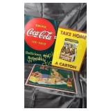 3 modern tin signs-dr pepper, RC, Coca-Cola