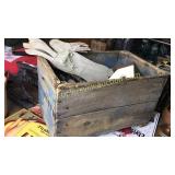 Wooden crate with crate items