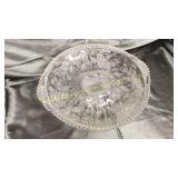 Gorham embossed crystal dip platter