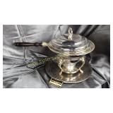 Silverplate chaffing dish and tray