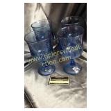Set of 4 blue goblets