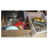 2 boxes misc glassware