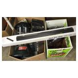 2 boxes radios,glassware, lantern, etc