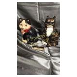 2 cast iron cat doorstops