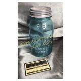 No 13 quart blue fruit jar