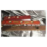 3 vintage wooden levels