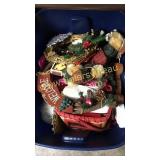 Box of Christmas decor