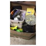 Large box of glassware and household