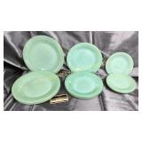 Fireking Jadeite 4 place setting- plates, desserts
