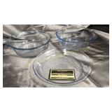 2 sapphire blue fire king casseroles and dish