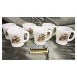 Set of 6 fire king game bird mugs ruffled grouse