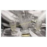 Iris abs herringbone pitcher and glasses