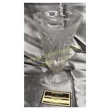 Clear iris and herringbone vase