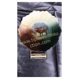 Hand painted game plate elk with chip