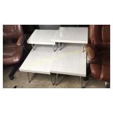 Pair of vintage chrome and Formica step back