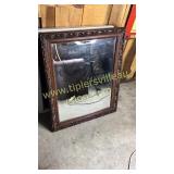 Ornate beveled mirror 30x36h