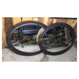 Pair of Oval framed mirrors