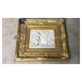 Kangaroo slate? Carving in gold frame