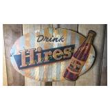 Antique hires embossed metal 29.5x19.5h