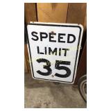 Metal speed limit sign