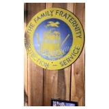 Old Woodman of the world metal sign 30in round