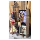 Group of pictures and frames with plate rack and