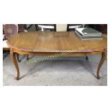 French carved cherry dining table with 2 leaves