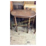 Walnut parlor table with banded inlay top