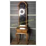 Oak mirrored hall table