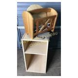 Modern  office shelf and wood carving magazine