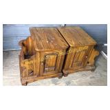 Pair of modern oak end tables