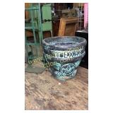 Large black and green pottery Texas planter 25in